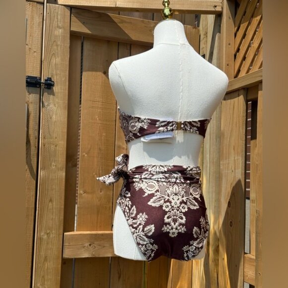 🆕 ZIMMERMANN 🧿 NWT Pink Floral-Print Bandeau, Scarf High Waist Pant Sz 1 US4/6 - Picture 5 of 16